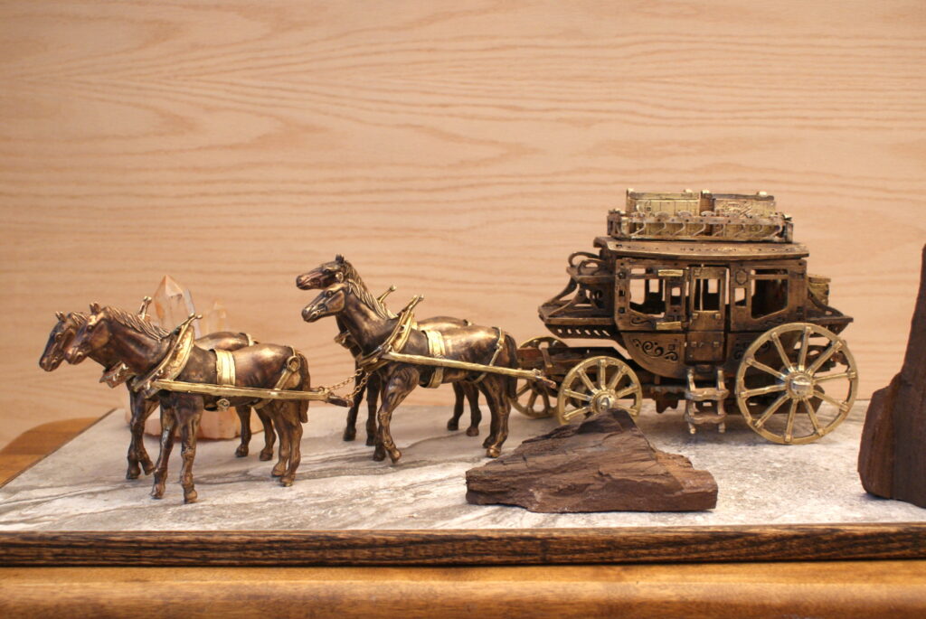 Bronze Stagecoach with 4 Horses