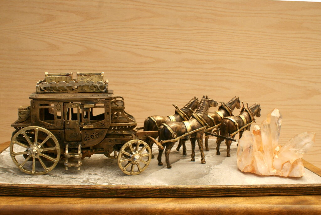 Bronze Stagecoach with 4 Horses